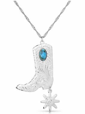 Montana Silversmiths Women’s Chiseled Boots & Spurs Turquoise Necklace